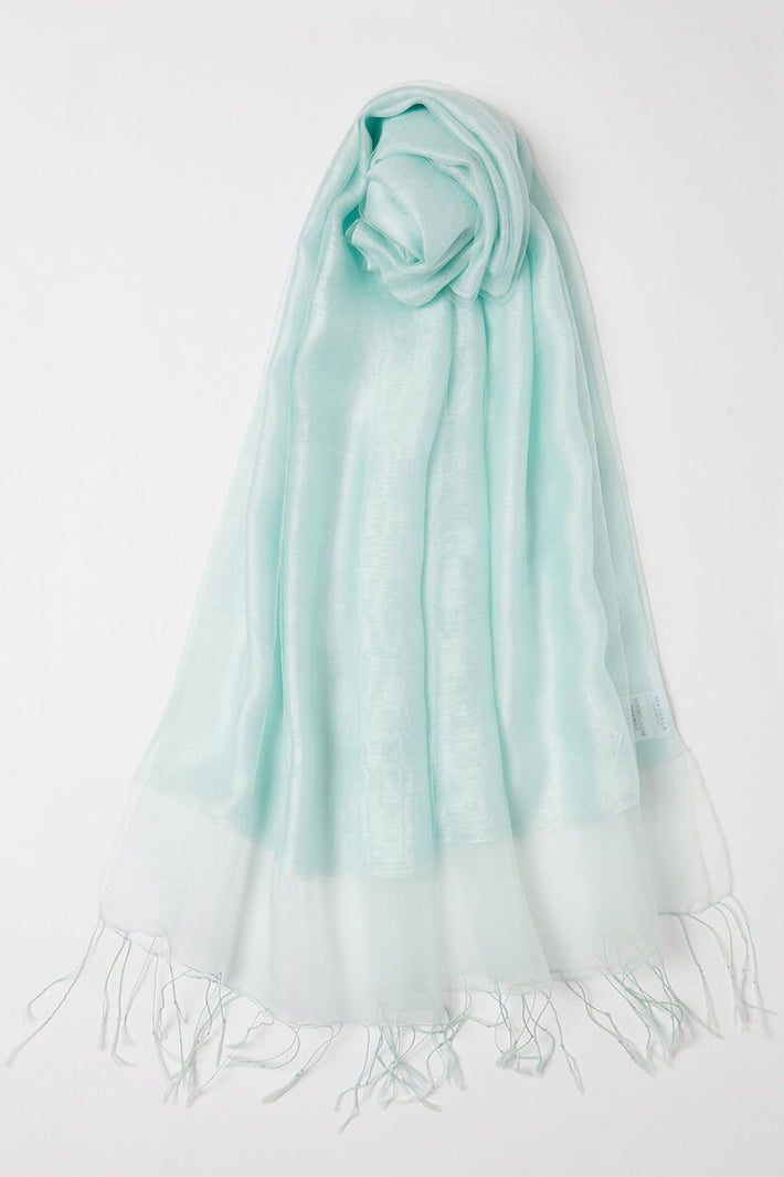 Marella Mlacaco Turquoise Silk Blend Scarf 2613541037200