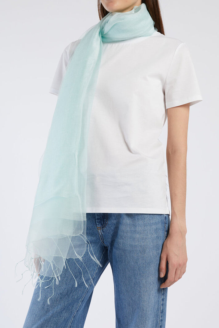 Marella Mlacaco Turquoise Silk Blend Scarf 2613541037200
