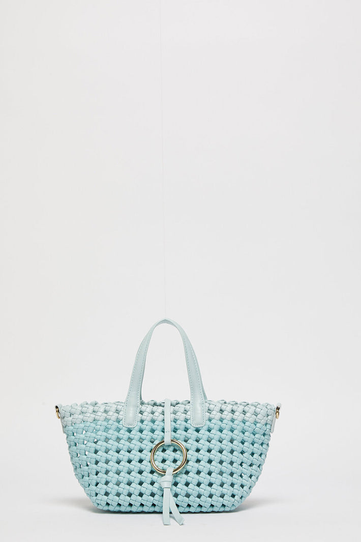 Marella Mlacalca Water Blue Woven Two Handle Handbag 2613511037200