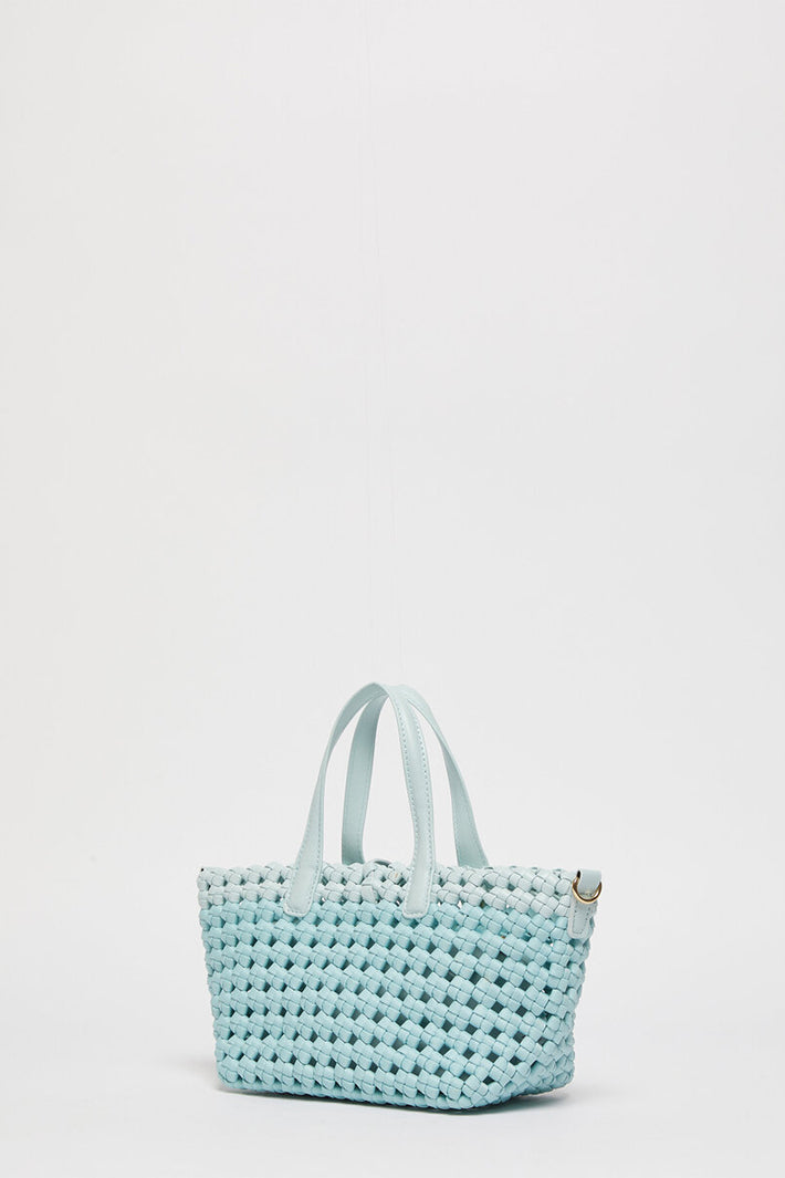 Marella Mlacalca Water Blue Woven Two Handle Handbag 2613511037200