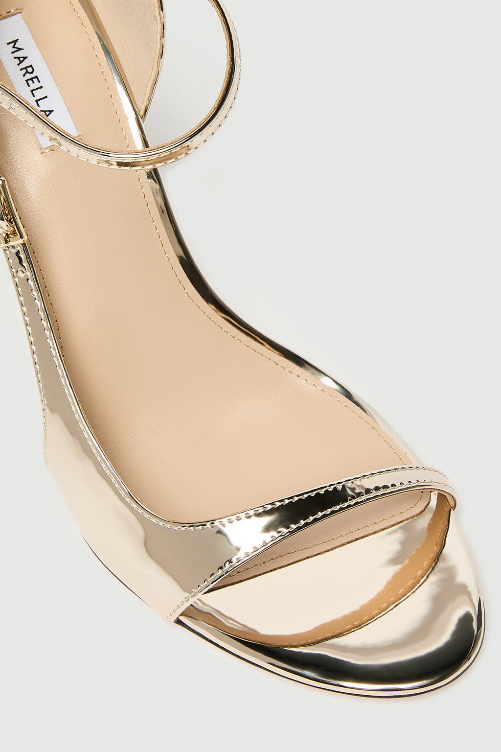 Marella MLAEXTRA Gold Mirror Effect Sandals, detail view