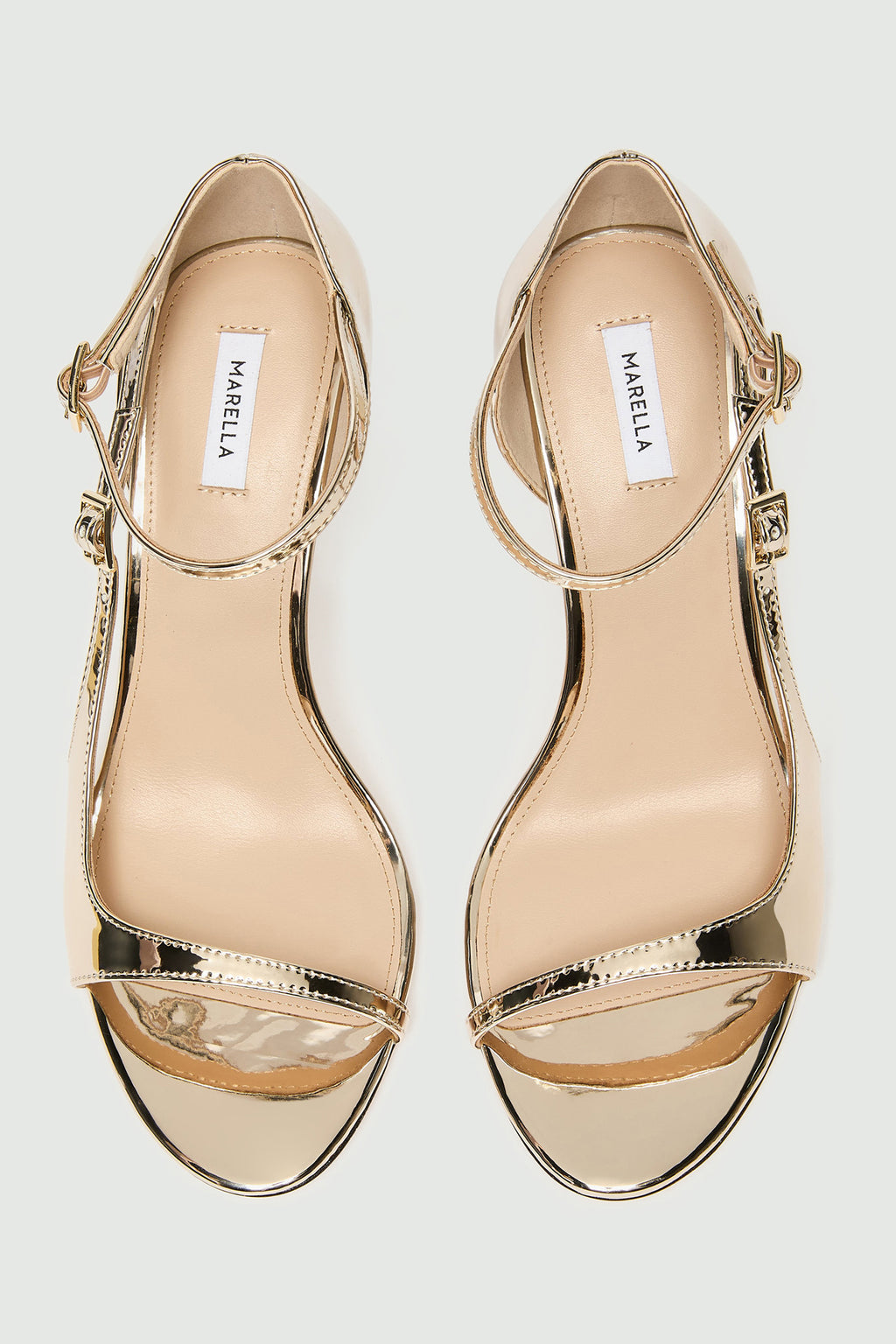 Marella MLAEXTRA Gold Mirror Effect Sandals, detail view