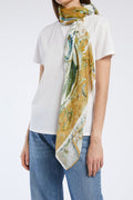 Marella Mlapontile 2613541057200 Yellow Print Silk Blend Square Scarf