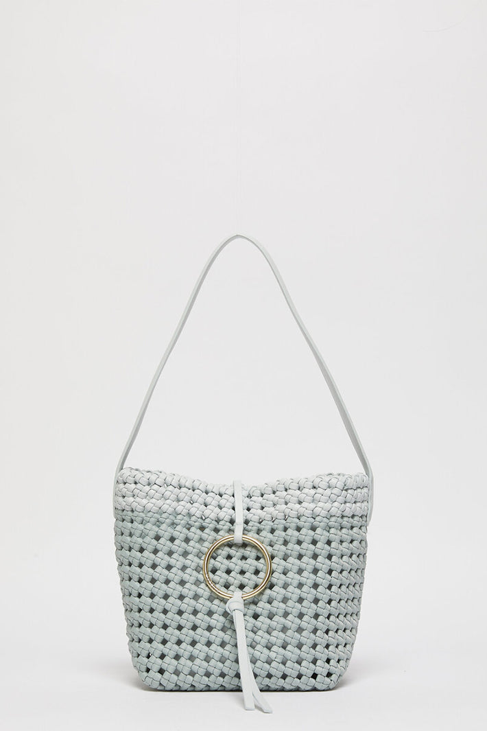 Marella Mlazaffo Water Blue Woven Small Bucket Bag 2613511207200