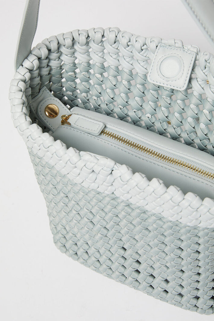 Marella Mlazaffo Water Blue Woven Small Bucket Bag 2613511207200