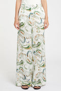 Marella Mlldomino Optical White Print Long Linen Trousers 2613131232200