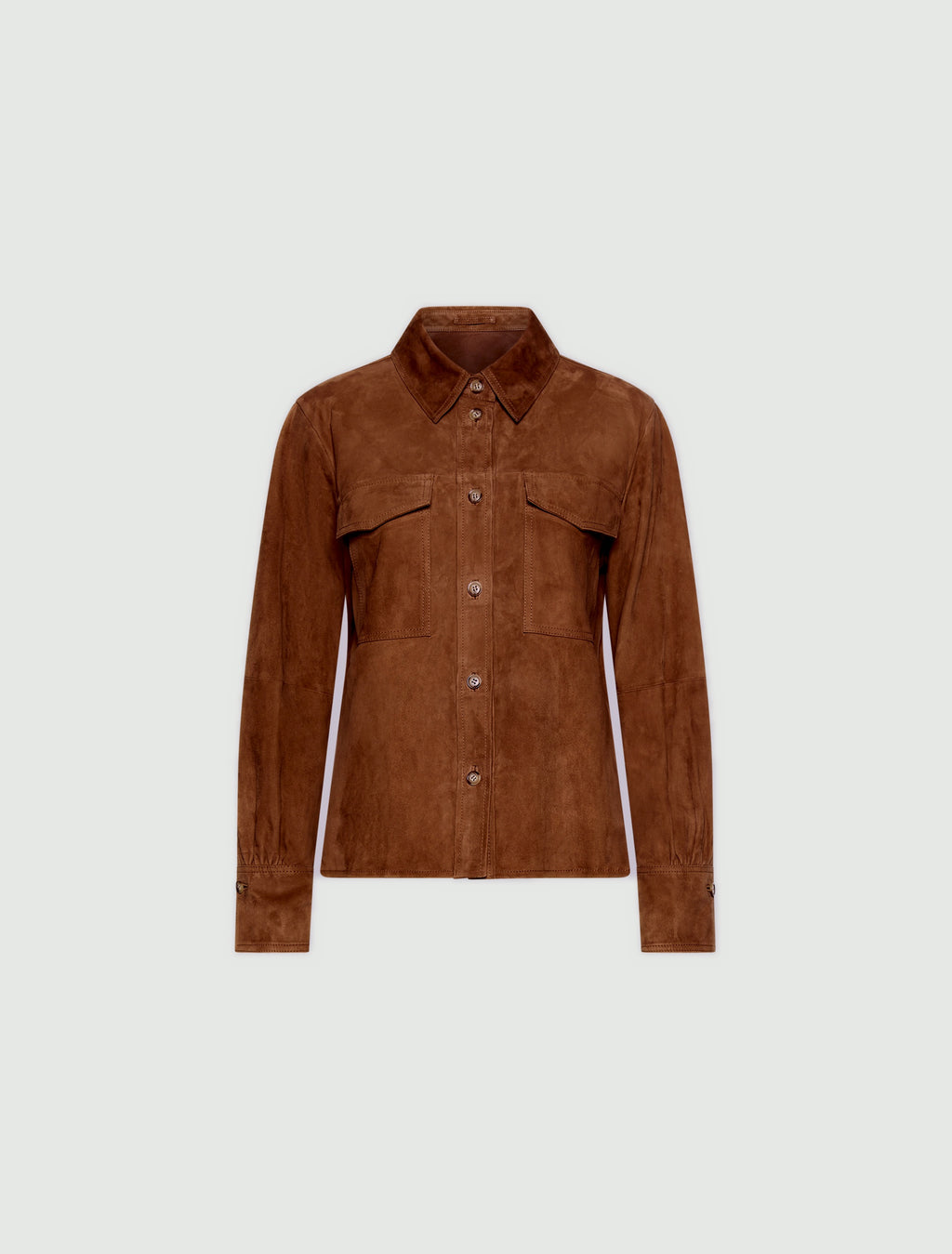 Marella MLLGIALLO Cognac Real Suede Jacket, front view