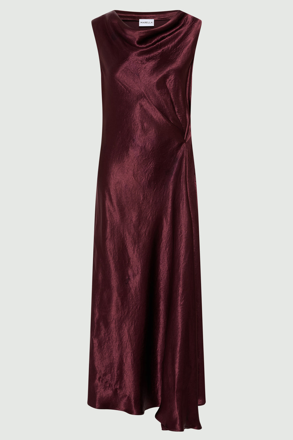 Marella MLLLIBERO Bordeaux Satin Dress, front view