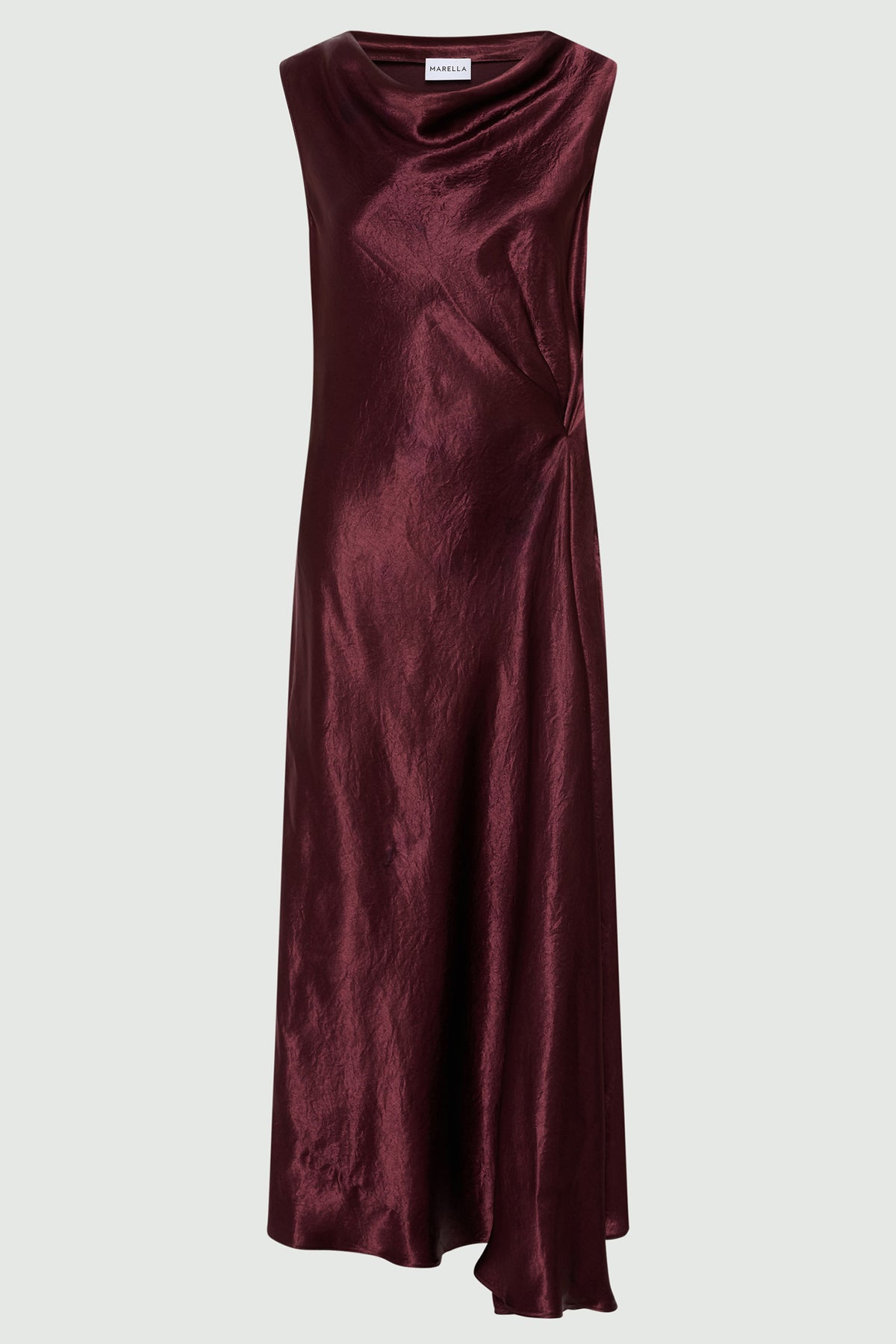 Marella MLLLIBERO Bordeaux Satin Dress, front view