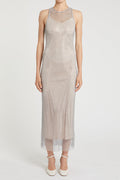 Marella Mlllimone Grey Jersey Rhinestone Mesh Dress 2613621061200