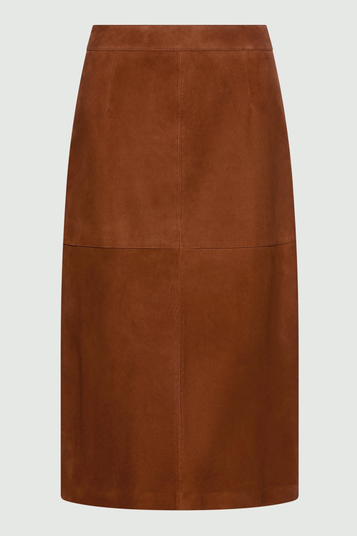 Marella MLLMARMO Cognac Brown Real Suede Skirt, packshot