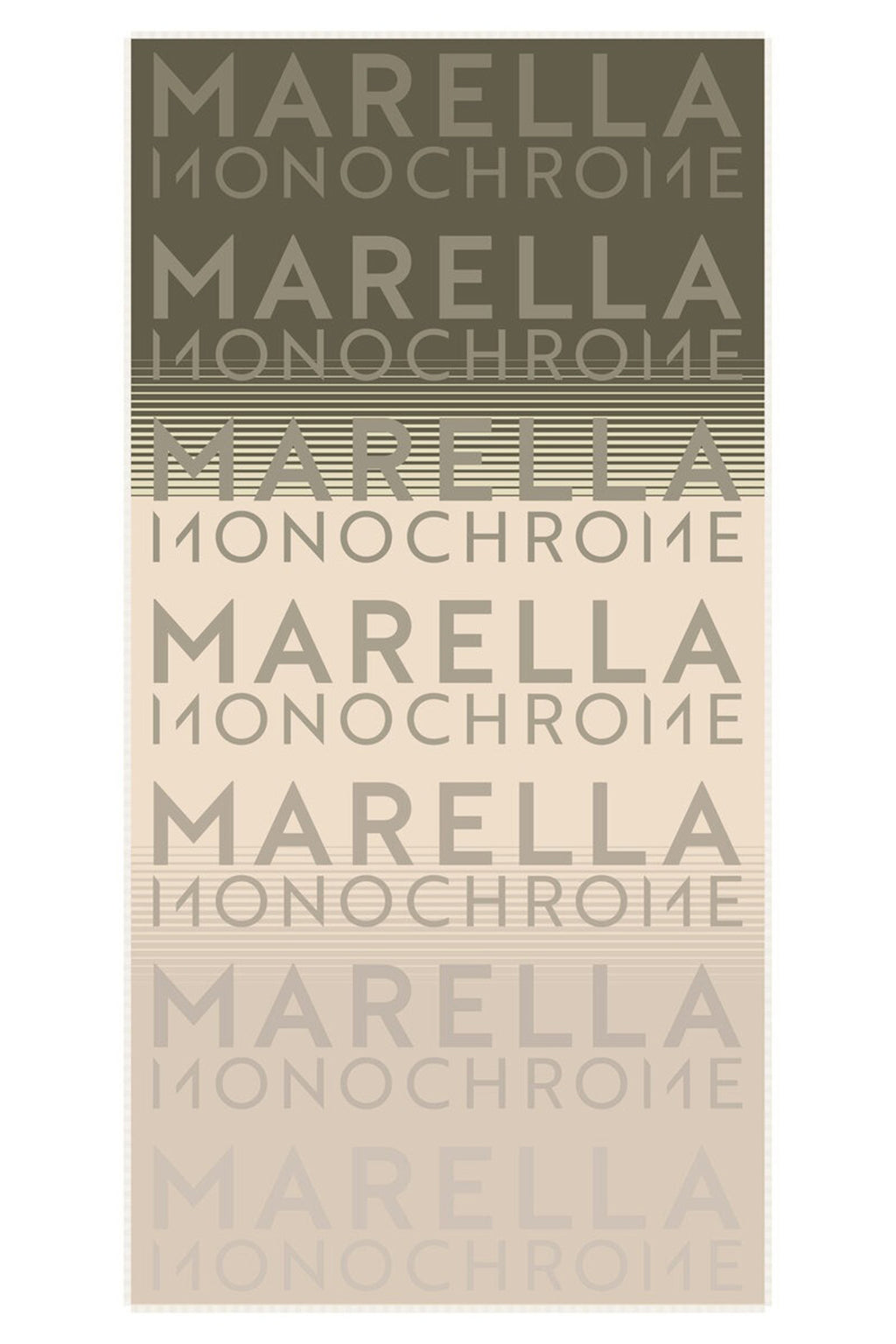 Marella Pale 2523546027200 Ivory Bicolour Wool-Blend Motif Scarf