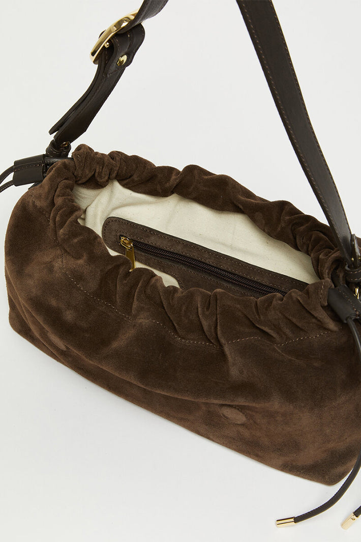 Marella Mlacarda Dark Brown Suede Bag 2613513026200
