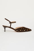 Marella Mladuomo Dark Brown Suede Slingback Shoes 2613521046200