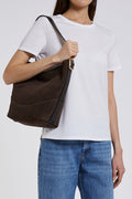 Marella Mlazebra Dark Brown Suede Hobo Bag 2613513076200