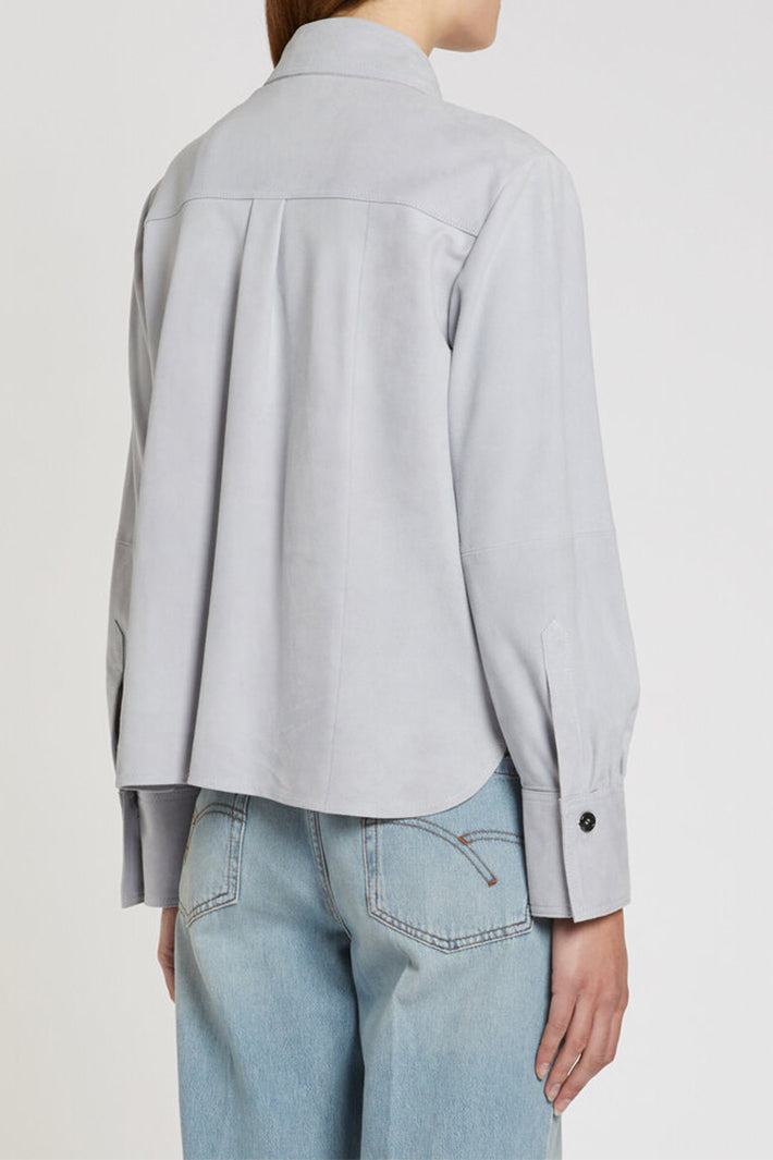 Marella Mllapogeo Light grey Suede Shirt Jacket 26134410812