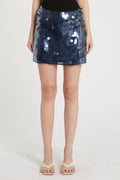 Marella Mllpepli Navy Sequin Mesh Mini Skirt 2613771011