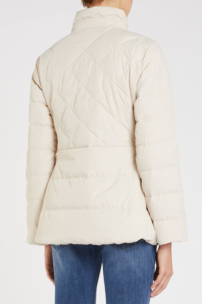 Marella Sport Petunia Ivory Diamond Quilted Down Jacket 2523486104200