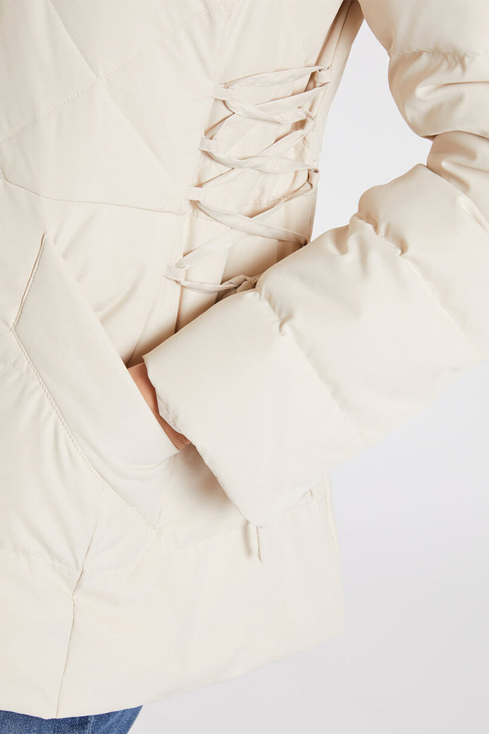 Marella Sport Petunia Ivory Diamond Quilted Down Jacket 2523486104200