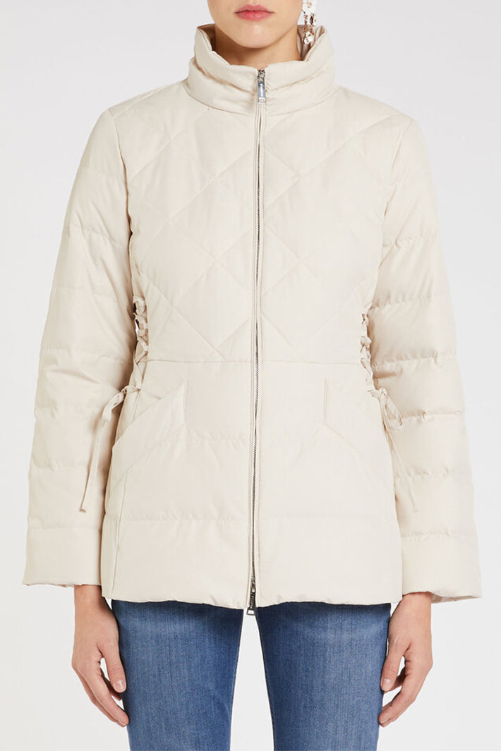 Marella Sport Petunia Ivory Diamond Quilted Down Jacket 2523486104200