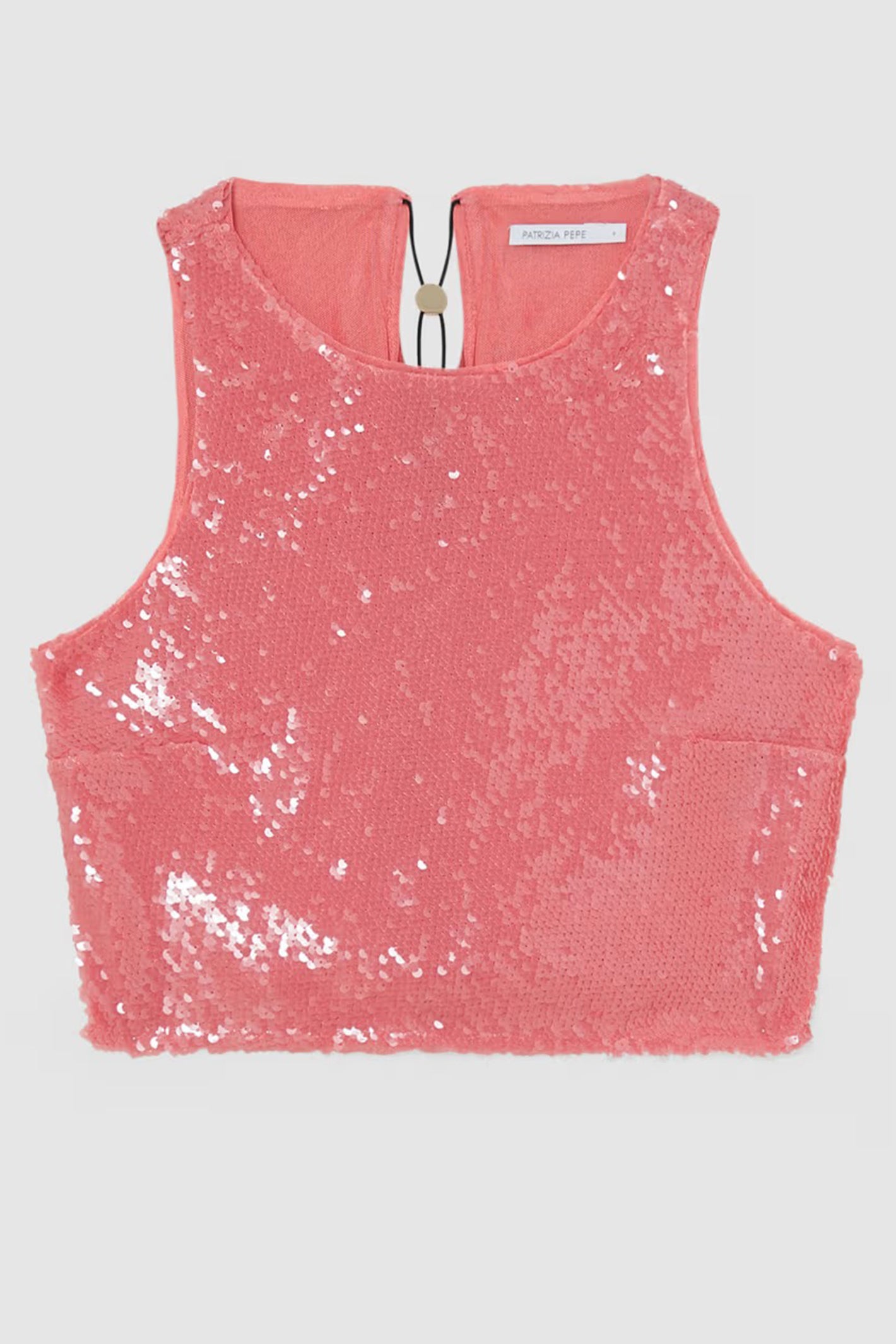 Patrizia Pepe 2C1622 R859 Pink Sequin Cropped Top