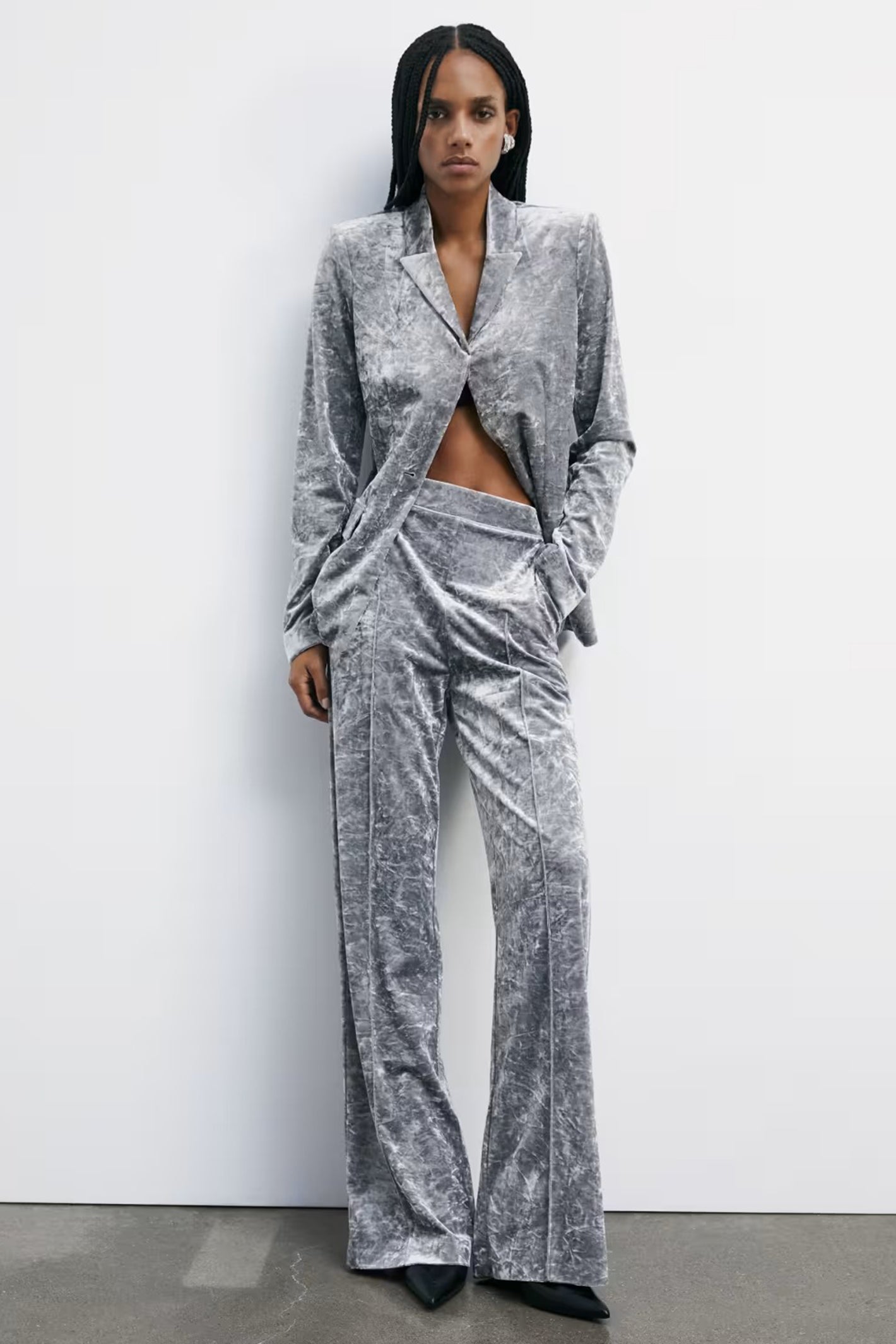 Patrizia Pepe 2S1536 Mistery Grey Velour Blazer*