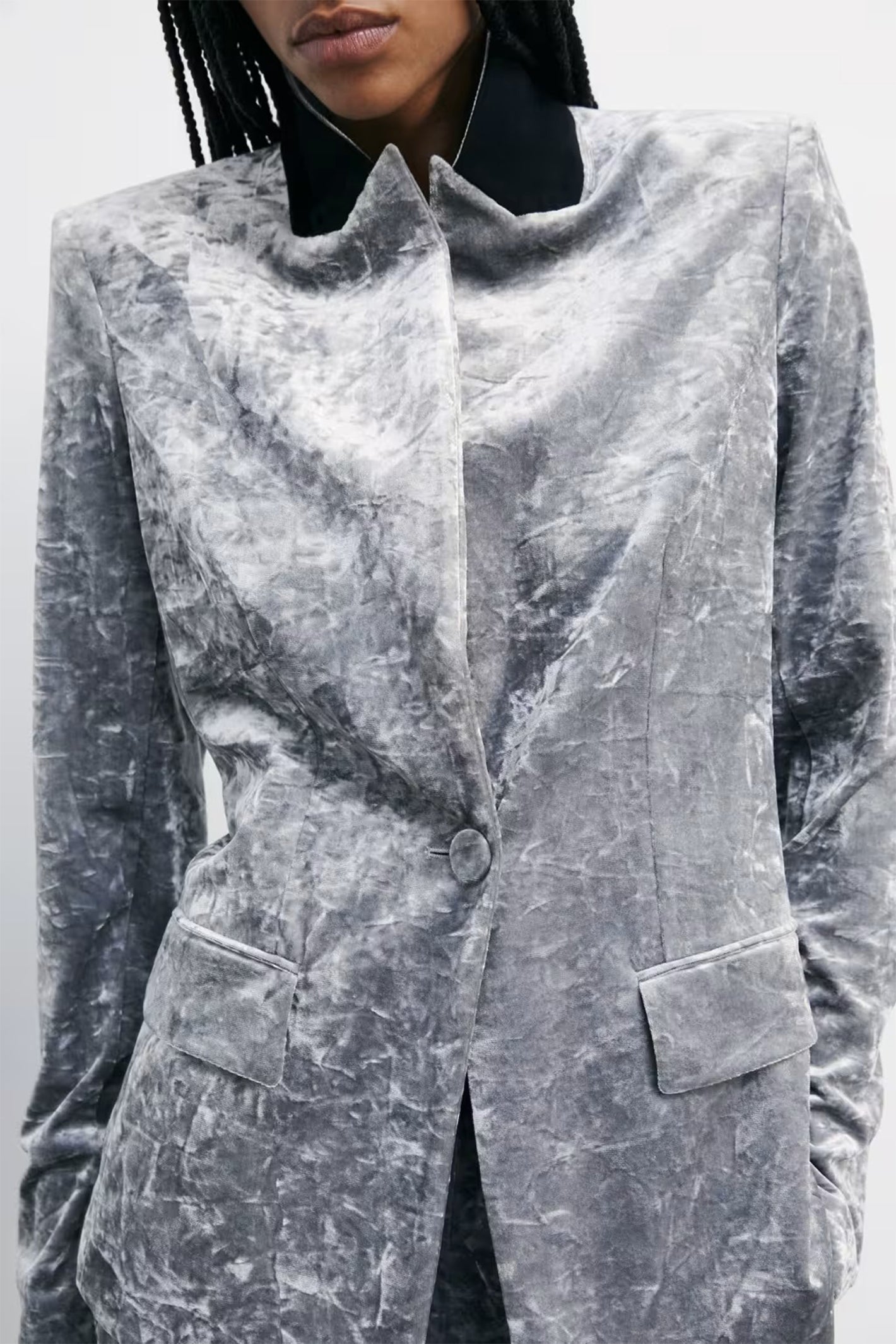 Patrizia Pepe 2S1536 Mistery Grey Velour Blazer*