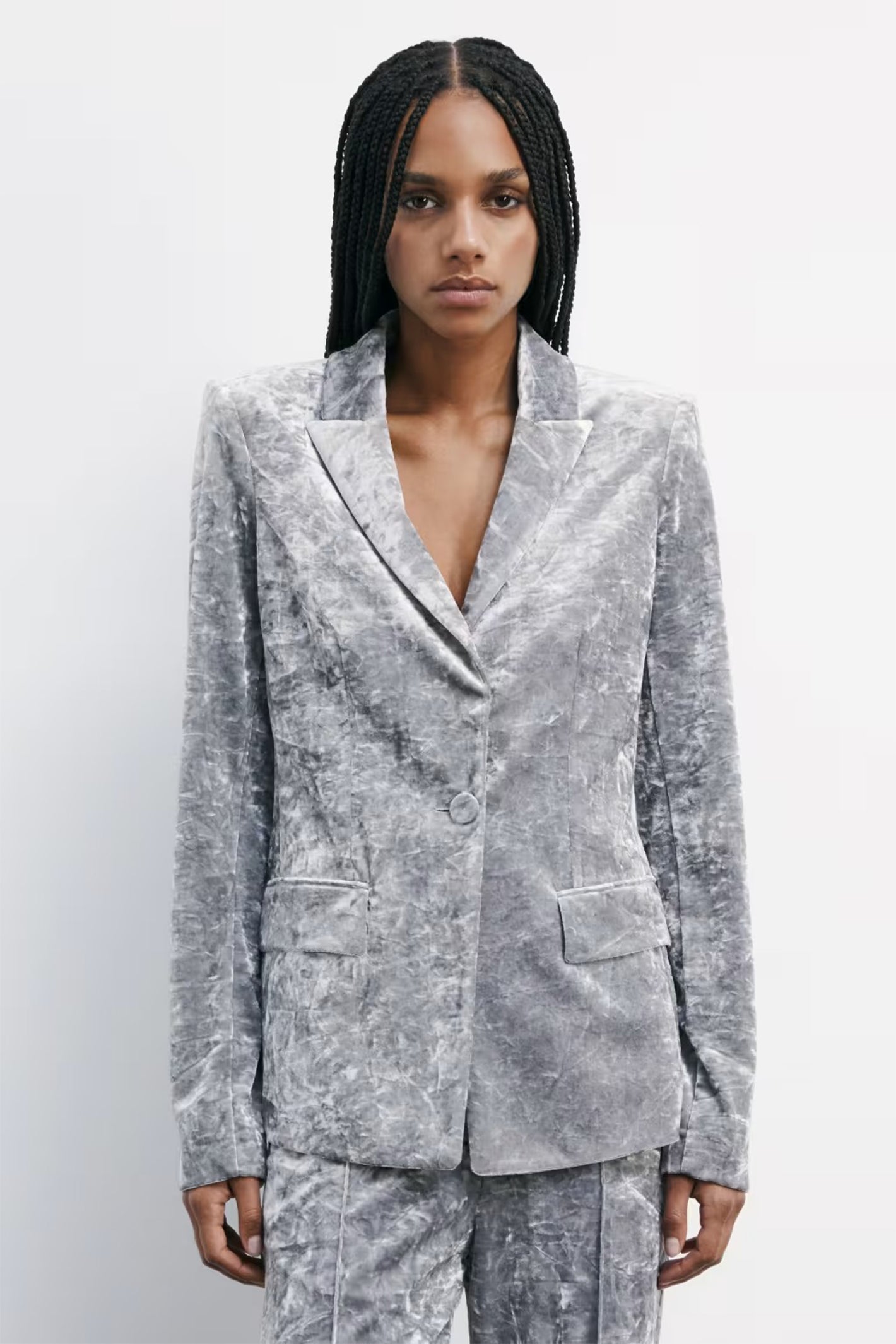 Patrizia Pepe 2S1536 Mistery Grey Velour Blazer*