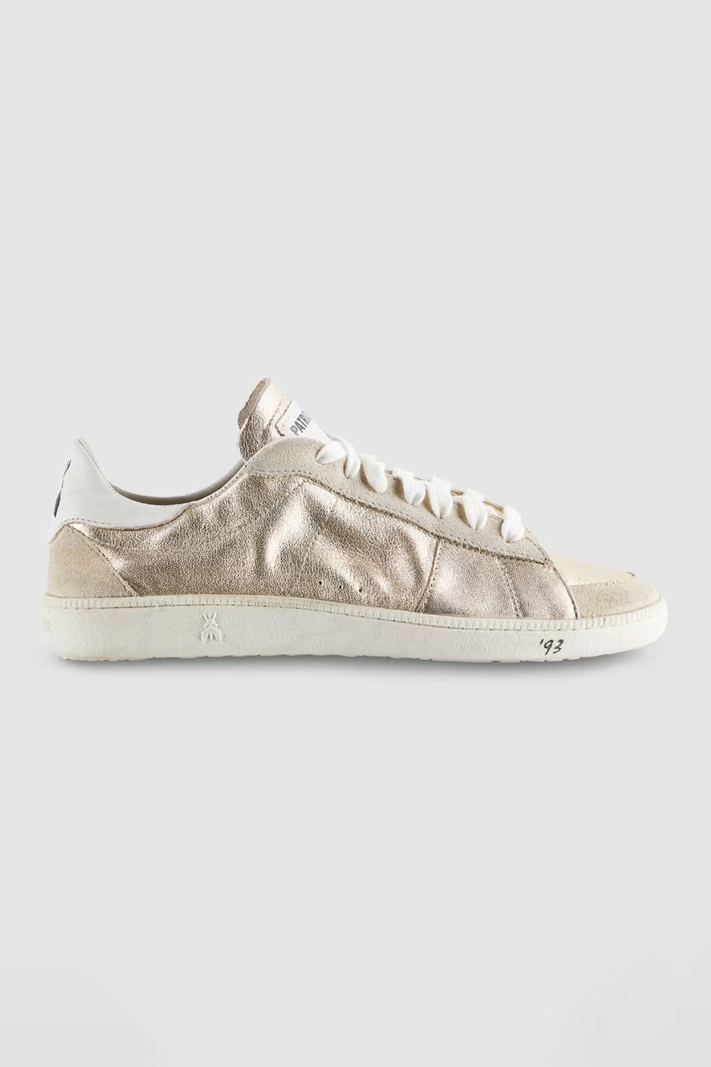 Patrizia Pepe 2Z0065 Y291 Skin '93 Gold Laminated Nappa Leather Trainers