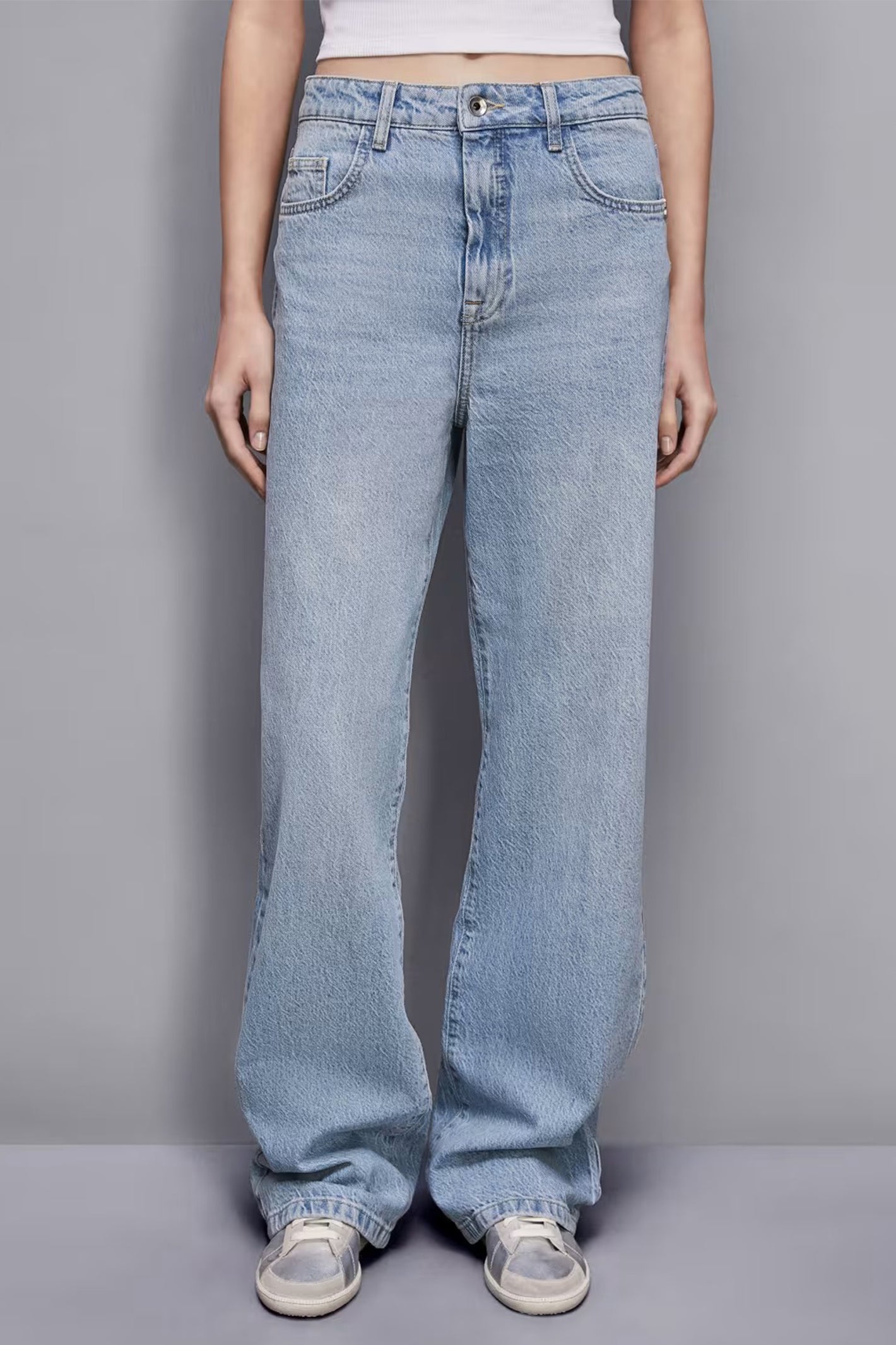 Patrizia Pepe 8P0487D1WZB Light Blue Wash High Waisted Straight Jeans