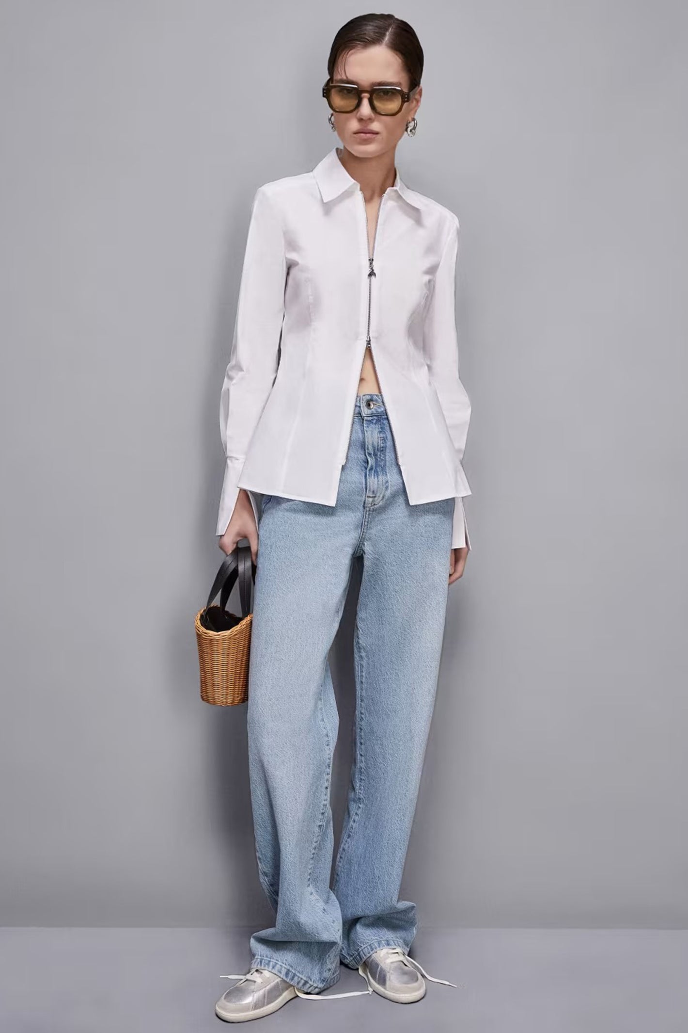 Patrizia Pepe 8P0487D1WZB Light Blue Wash High Waisted Straight Jeans