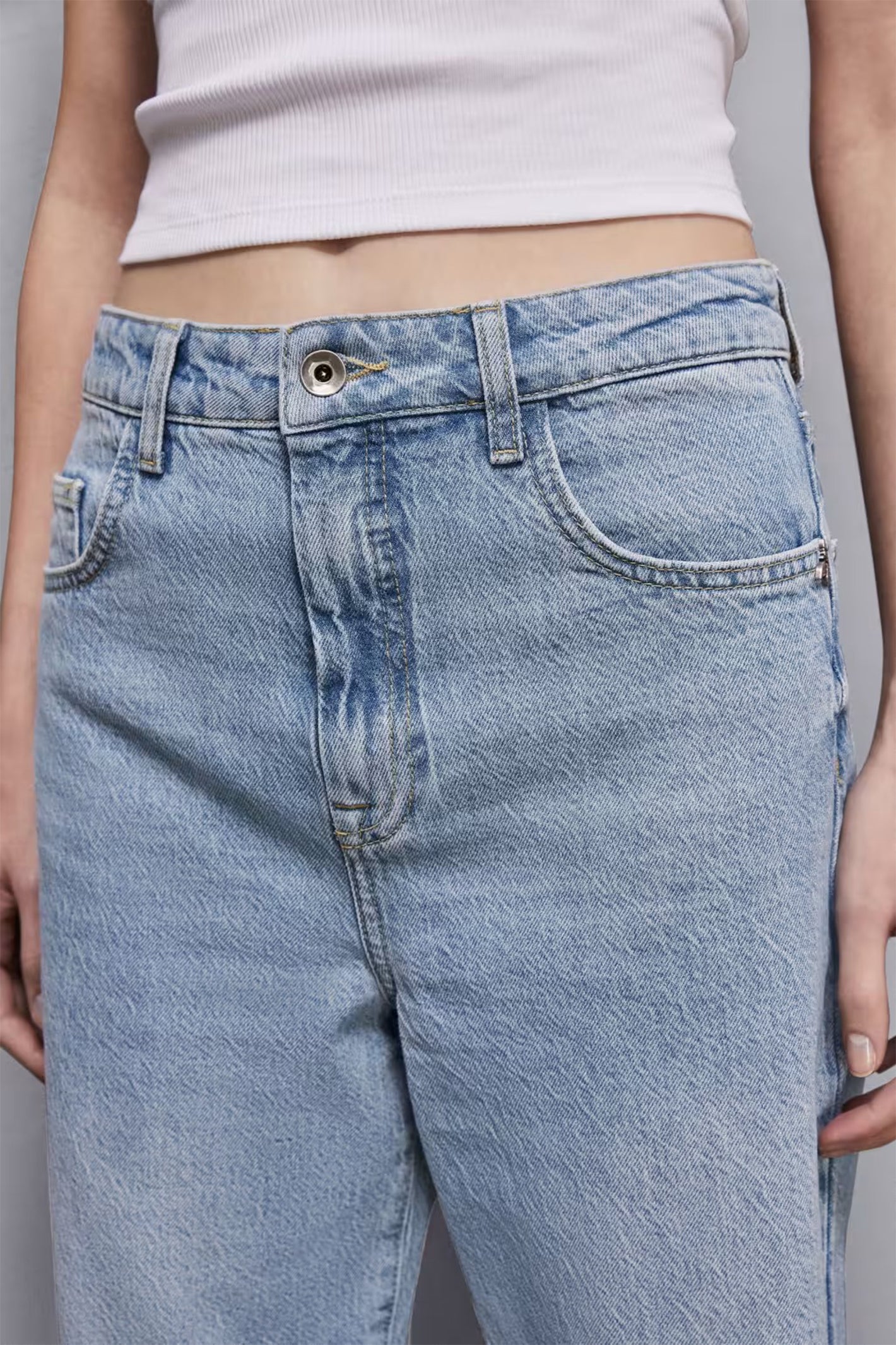 Patrizia Pepe 8P0487D1WZB Light Blue Wash High Waisted Straight Jeans