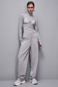 Patrizia Pepe 8P0674 A025 Grey Relaxed Fit Straight Trousers