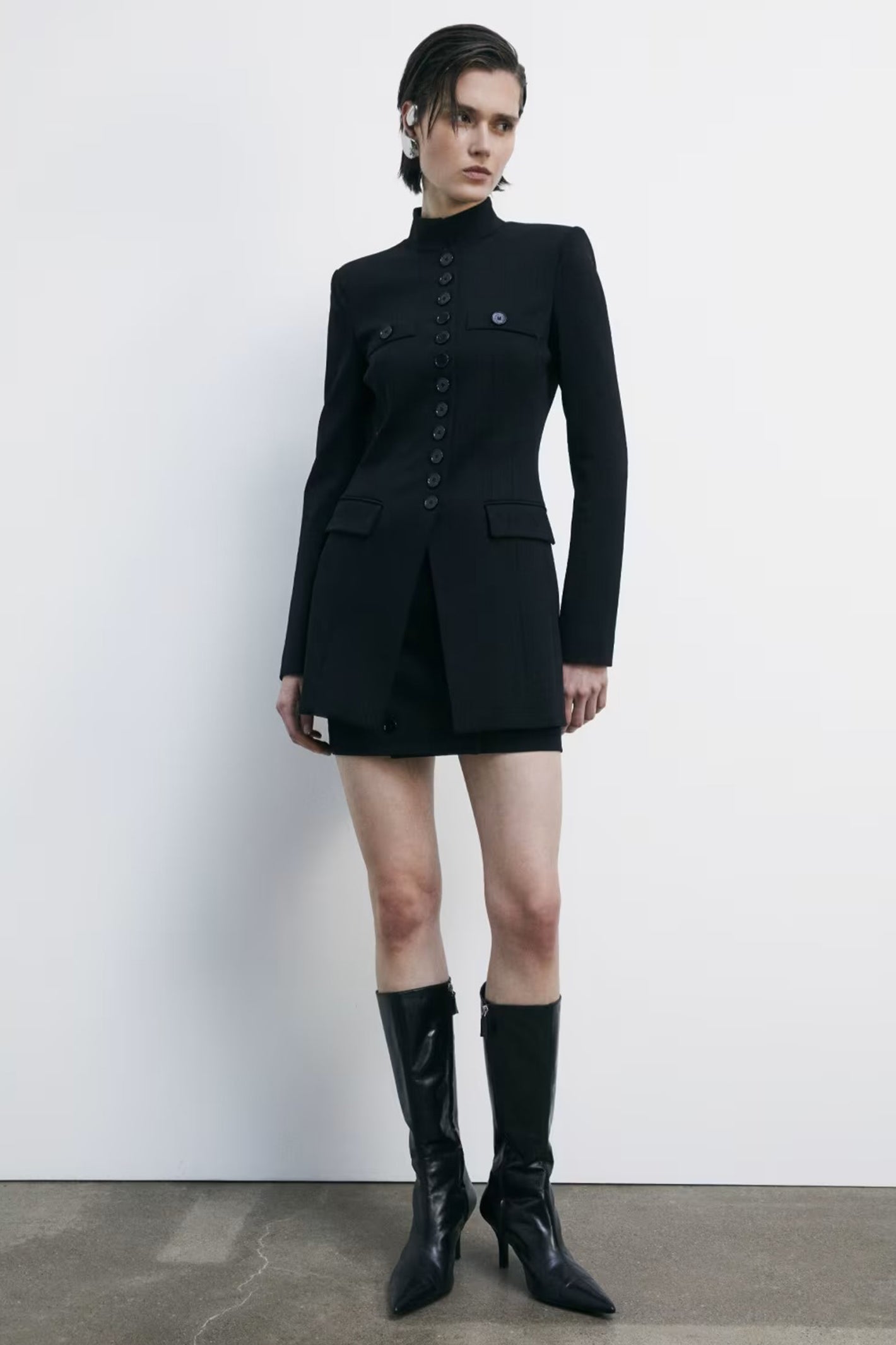 Patrizia Pepe 8SO557 Radical Rose Black Officer Jacket*