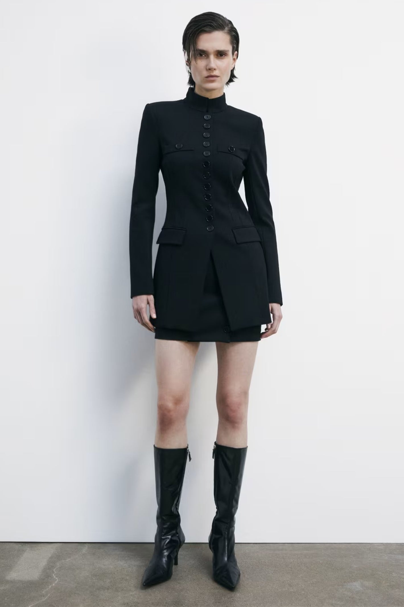 Patrizia Pepe 8SO557 Radical Rose Black Officer Jacket*