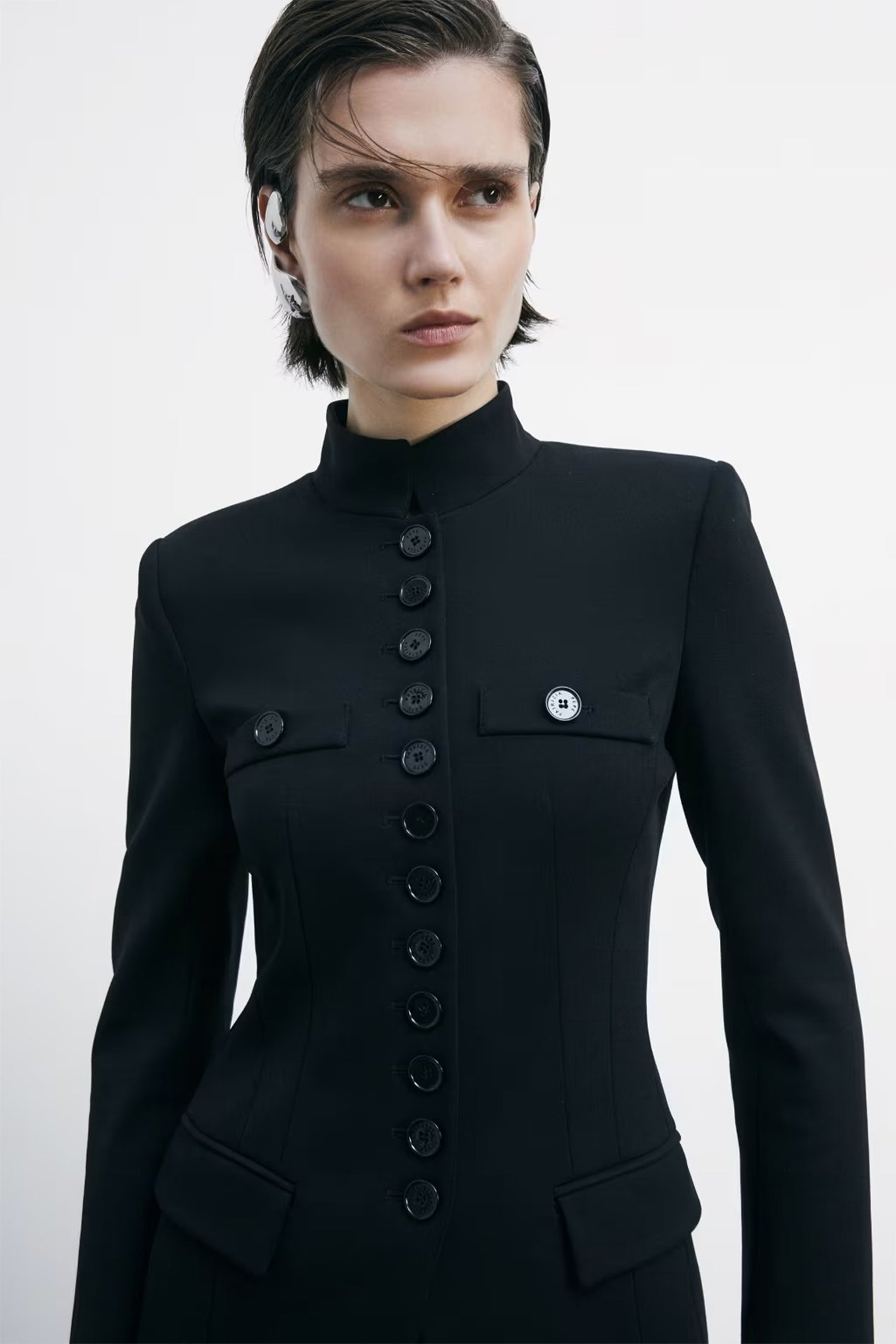 Patrizia Pepe 8SO557 Radical Rose Black Officer Jacket*