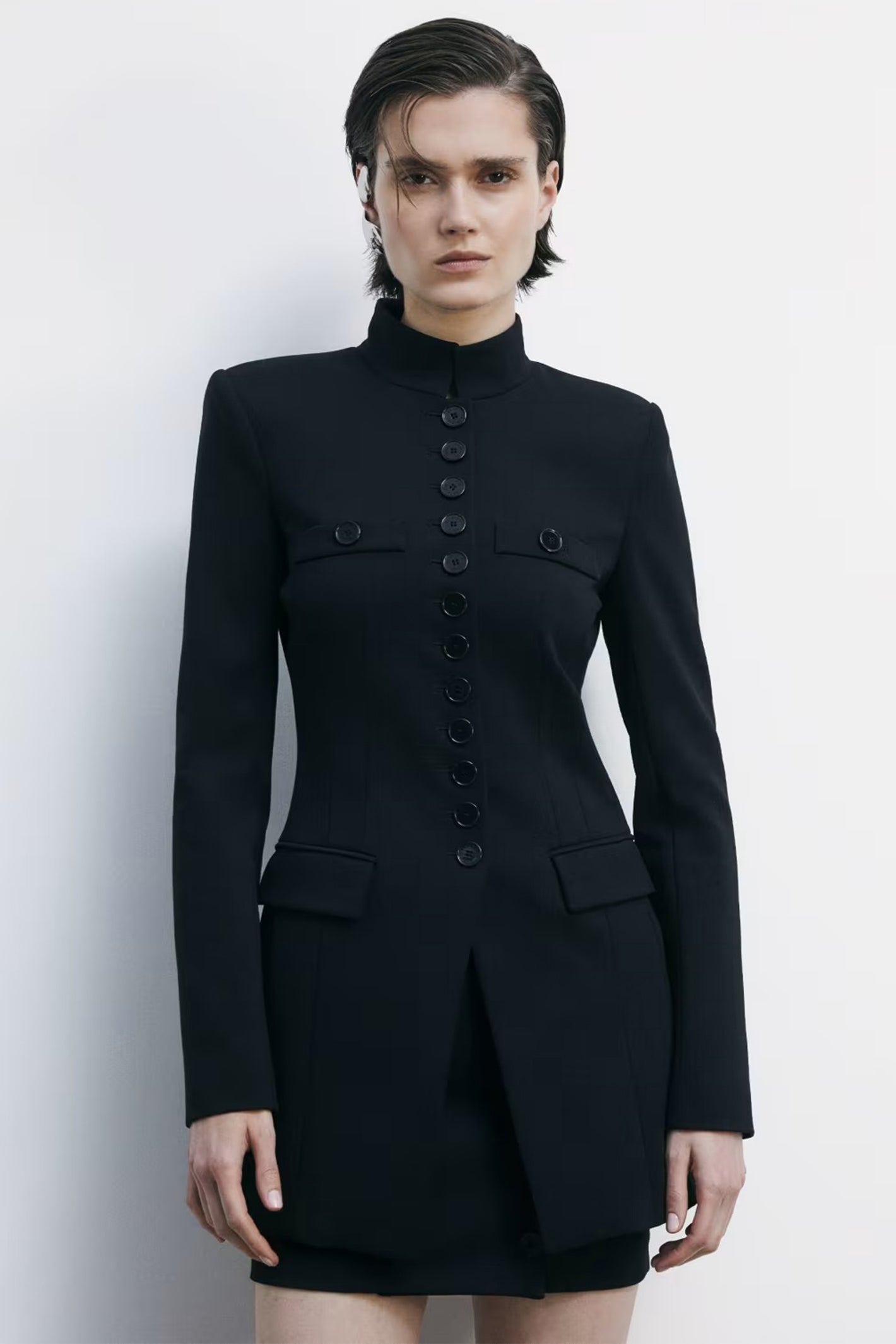 Patrizia Pepe 8SO557 Radical Rose Black Officer Jacket*