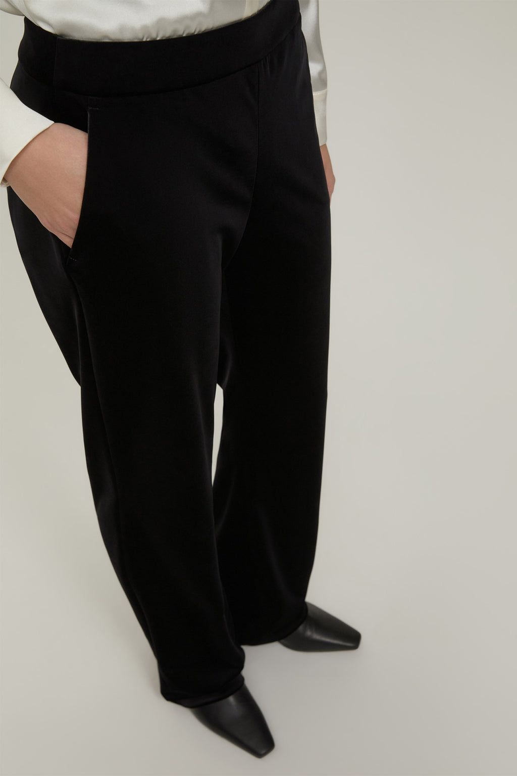 Penny Black 101462 Plinio Black Stretch Velvet Jersey Trousers