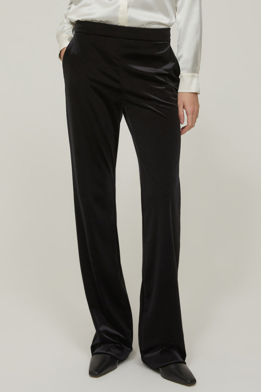 Penny Black 101462 Plinio Black Stretch Velvet Jersey Trousers
