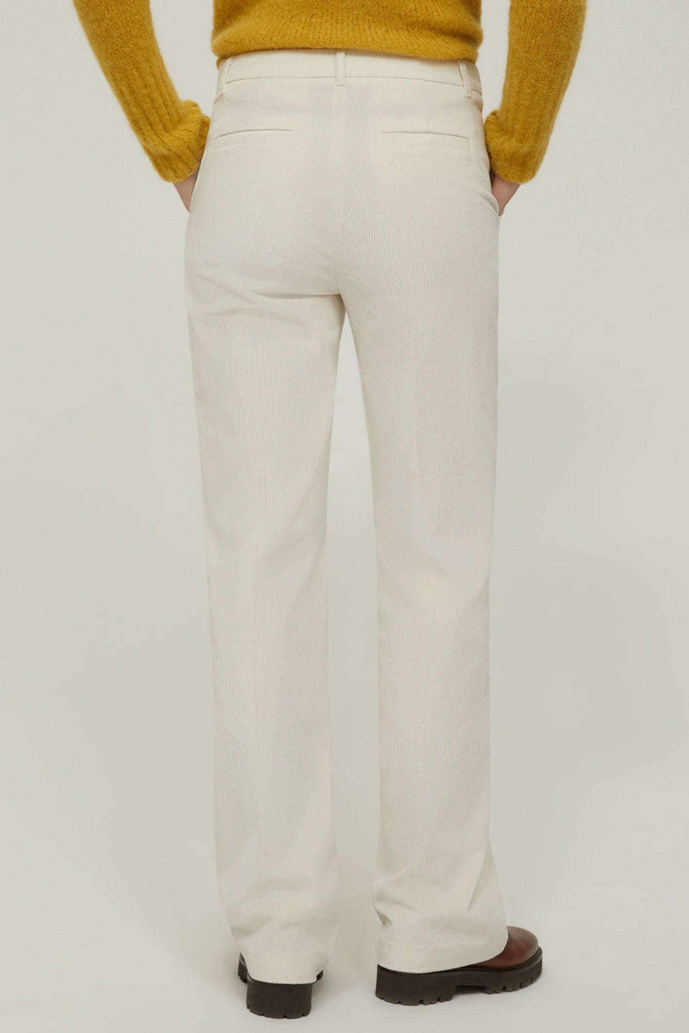 Penny Black 101522 Obolo Ivory Stretch Cotton-Blend Corduroy Trousers