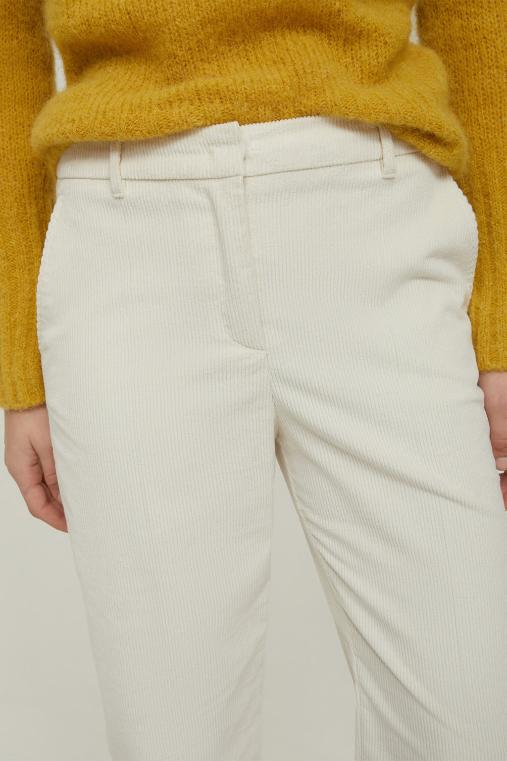 Penny Black 101522 Obolo Ivory Stretch Cotton-Blend Corduroy Trousers