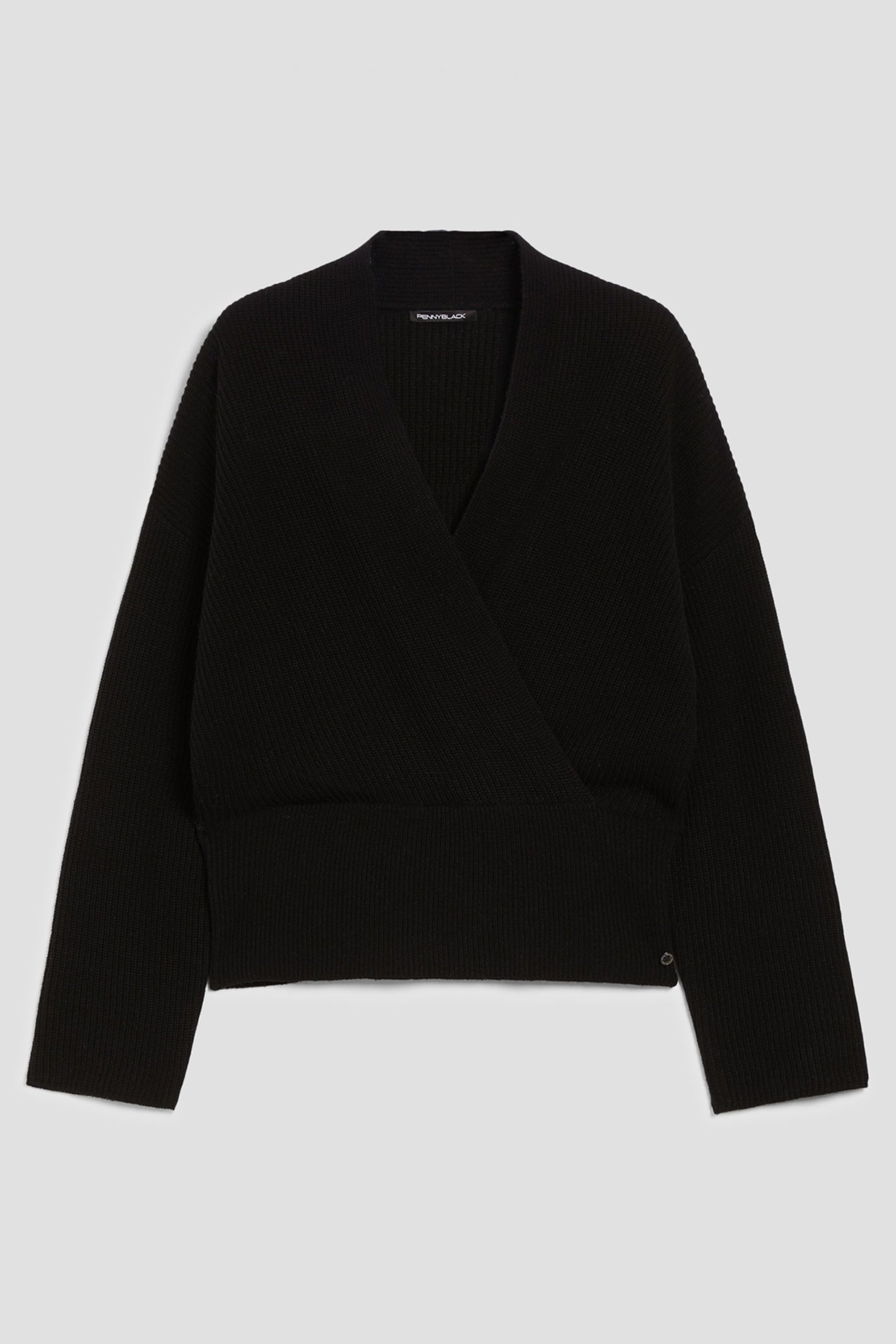 Pennyblack 2521366243200 Ovest Black Wrap-Over Jumper
