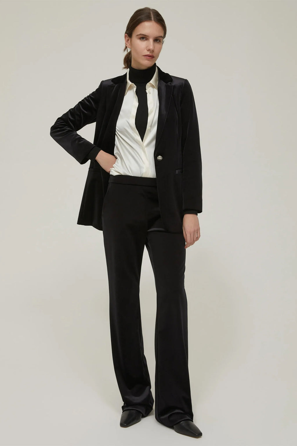 Pennyblack MA101462 Lucia Black Stretch Velvet Jersey Jacket
