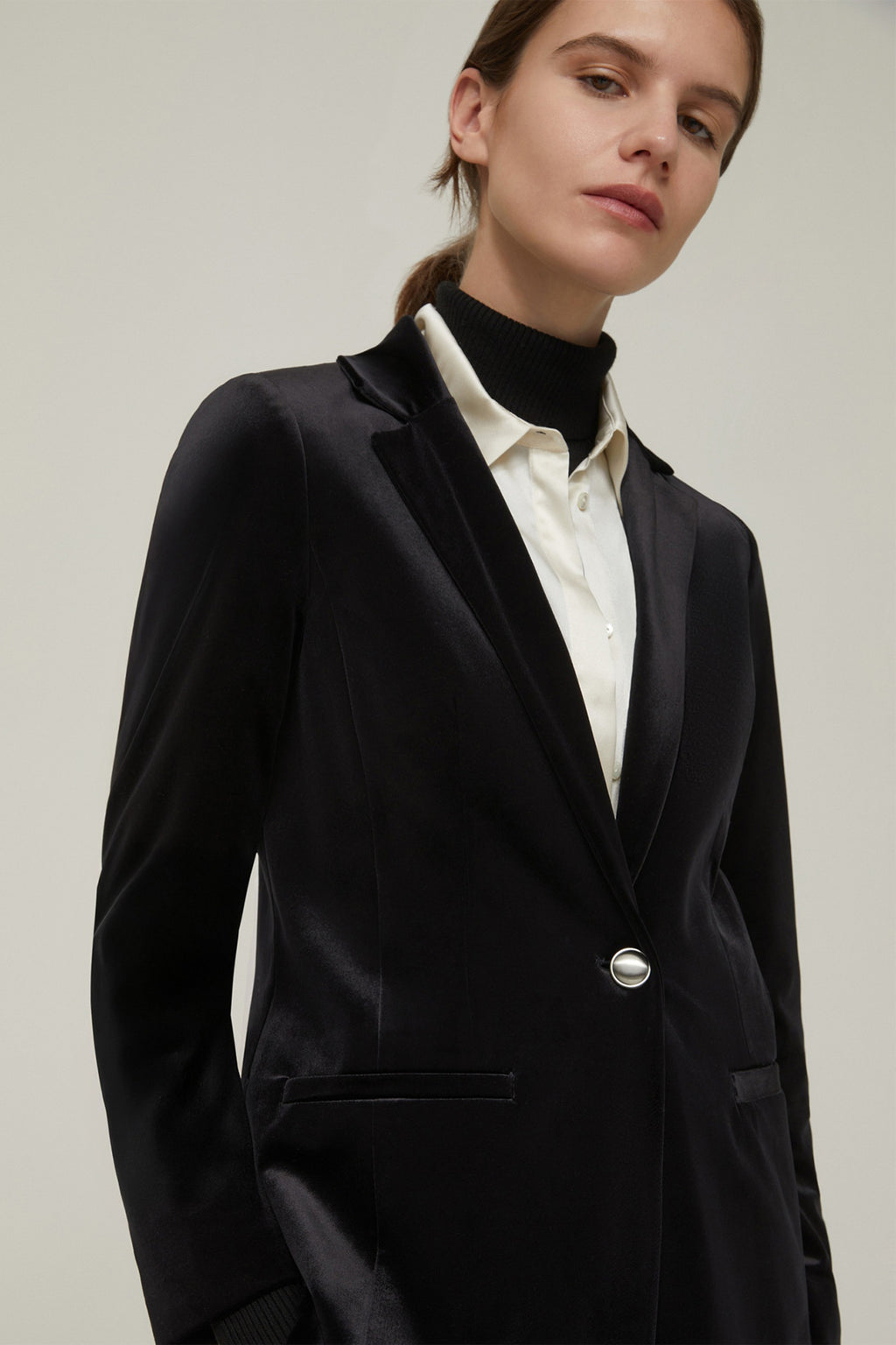 Pennyblack MA101462 Lucia Black Stretch Velvet Jersey Jacket