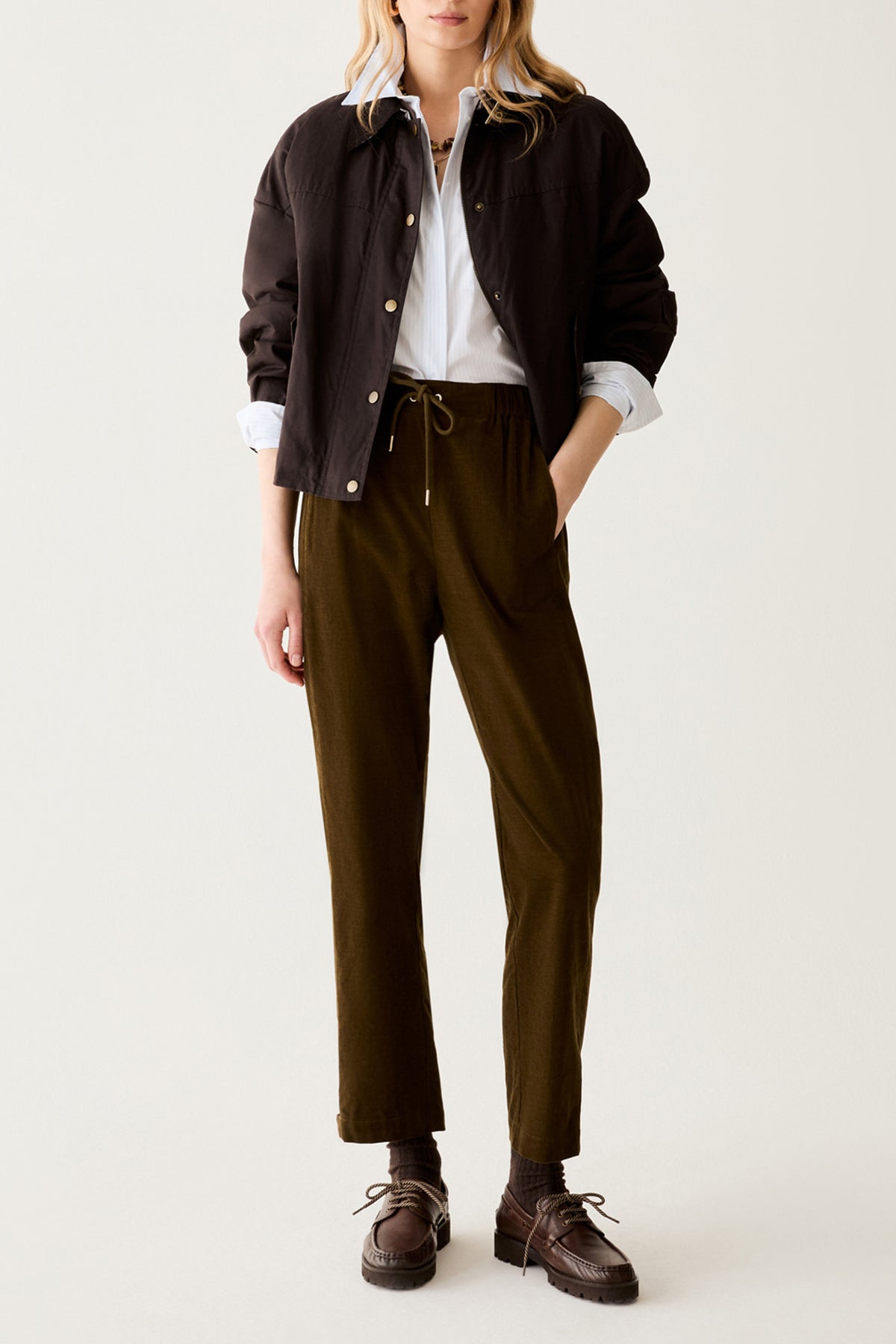Penny Black PBBTUBO Olive Green Trouser, front view