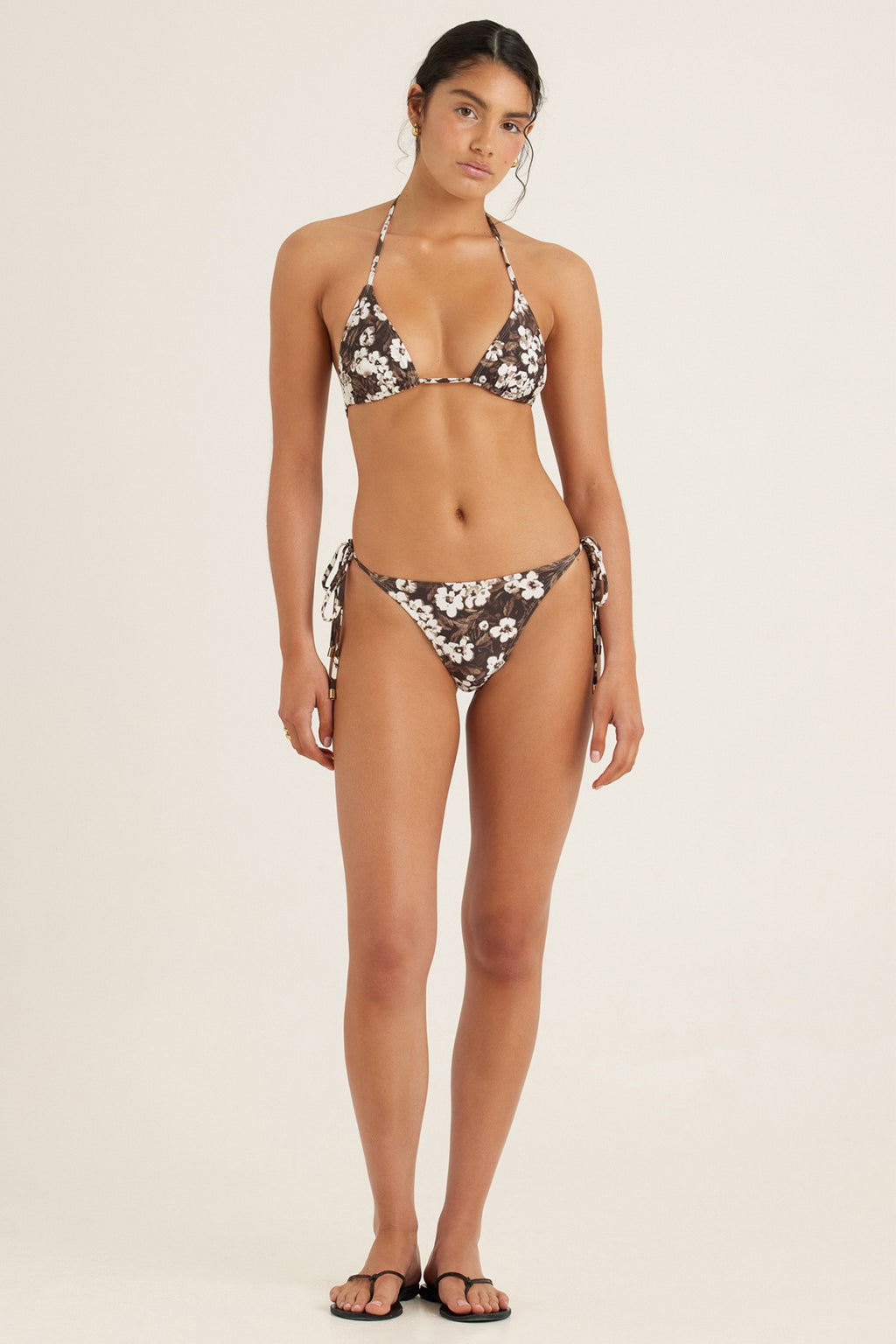Peony Florentine Bikini String Pant Brown Floral 0226 S278